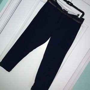 Foreve 21 Navy Chino Pants w/ Brown Belt